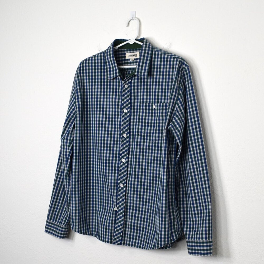 Brooklyn Industries Mens Gingham Button Down Shirt Sz XL Grandpa Preppy Academia - Picture 4 of 16